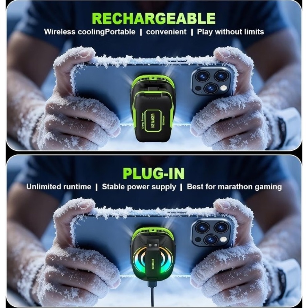 Wireless Phone Cooler for iPhone Android RGB Light Wireless Charging Cooling Fan - Picture 4 of 7